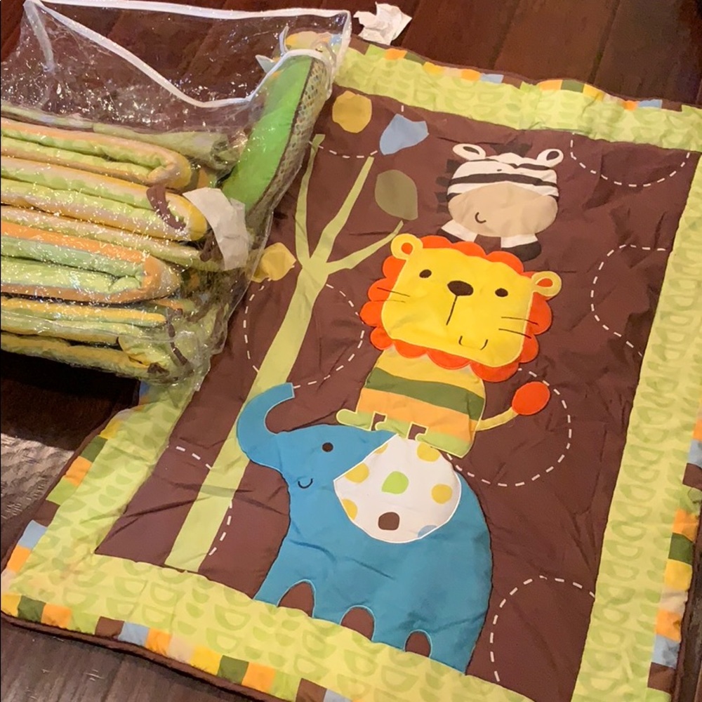 Animal jungle baby crib comforter set
